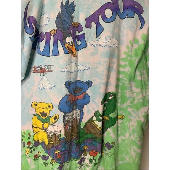 Vintage 1992 Spring Tour Grateful Dead 100% cotton Liquid Blue tie dye men's XL - Picture 7 of 7
